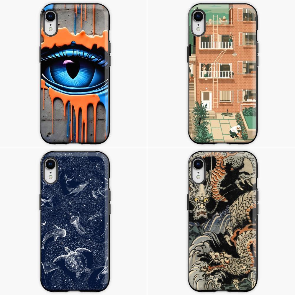 Various styles of mobile phone cases