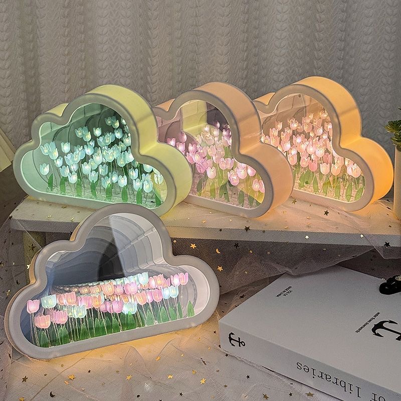 Cloud Tulip Night Light DIY Handmade Mirror