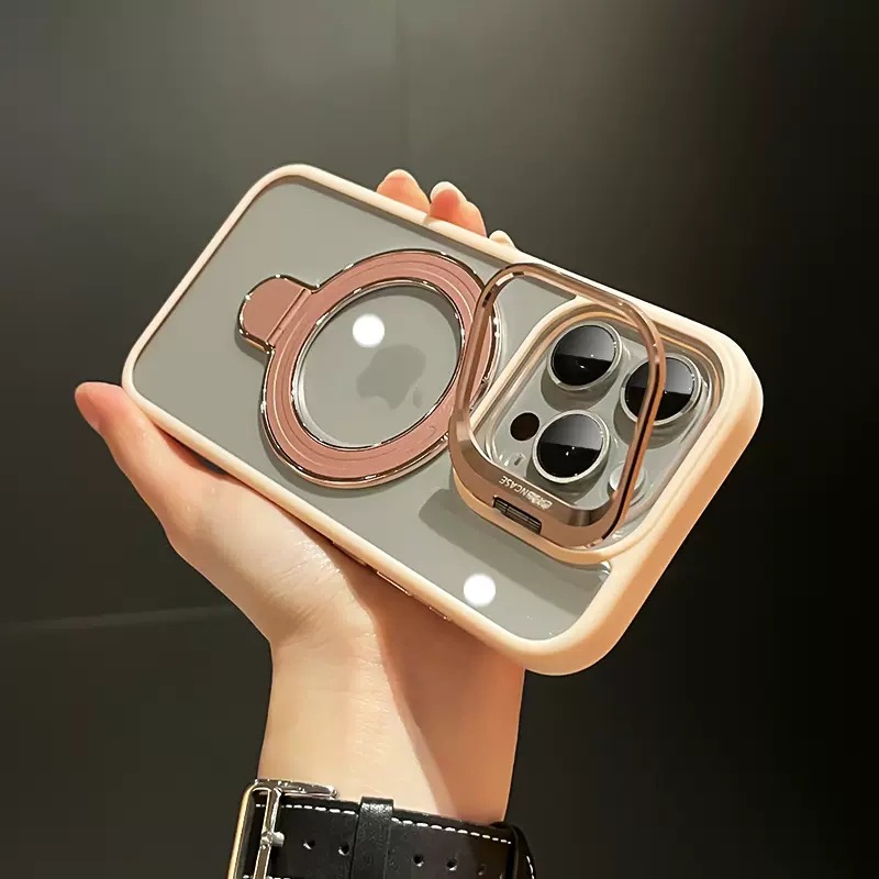 Magnetic lens, transparent missing label mobile phone case