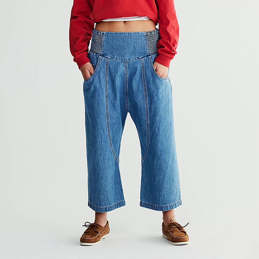 Mid-rise straight-leg cropped trousers