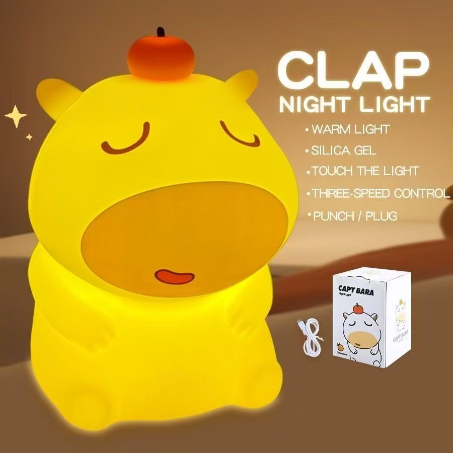 Night light desktop bedside ornaments, three-speed adjustable soft light pat lamp