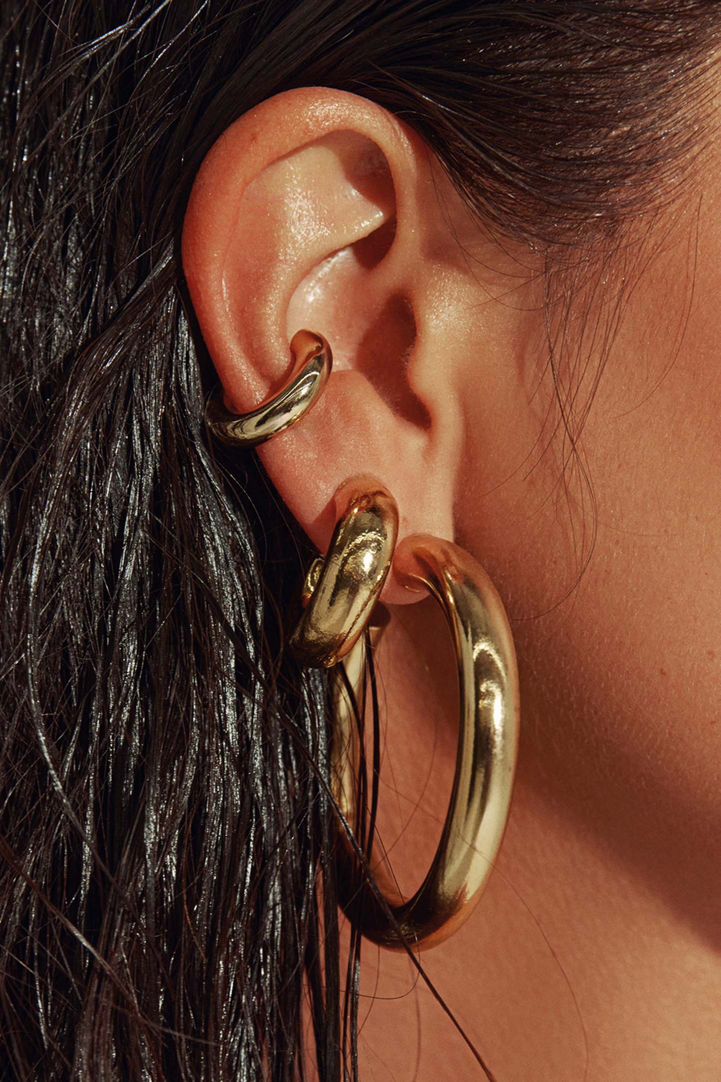 Gold Medium Hoops