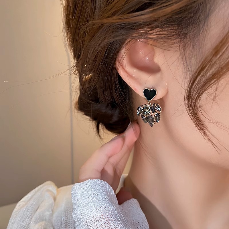 Star tassel earrings with diamonds