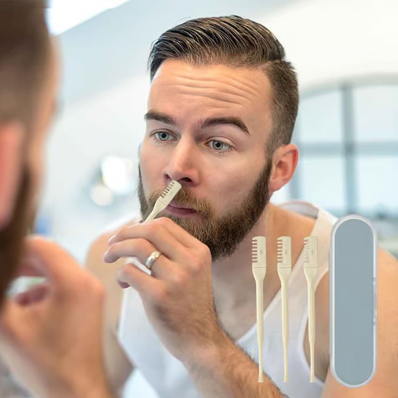 Double-sided manual nose hair trimmer