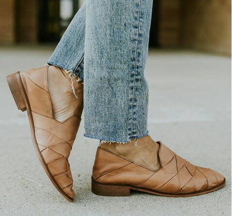 Milair Soft Leather Shallow Mouth Casual Splicing Women'S Single Shoes Large Size Women'S Shoes