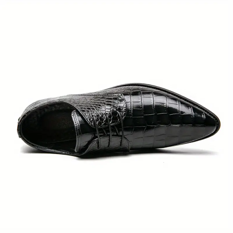 formal dress shoes crocodile embossed pointed top durable details 13