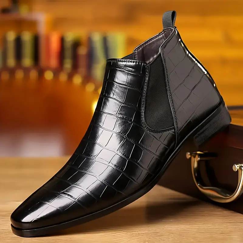 ankle chelsea boots men s squared toe wear resistant slip 1