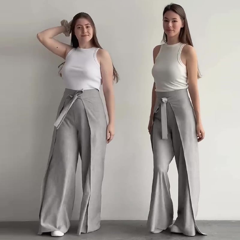 Women's Solid Color Strappy Trousers
