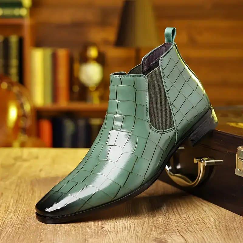 ankle chelsea boots men s squared toe wear resistant slip 5
