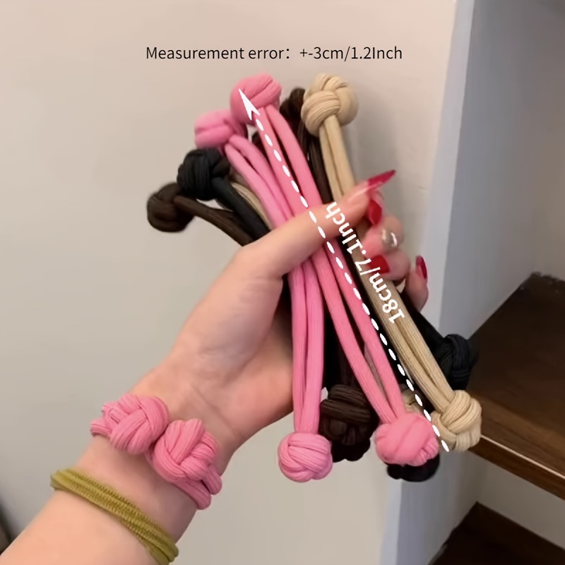 6pcs High Elasticity Knotted Hair Tie - Durable Solid Color Hair Rope for Women - Ponytail Holder and Hair Accessory