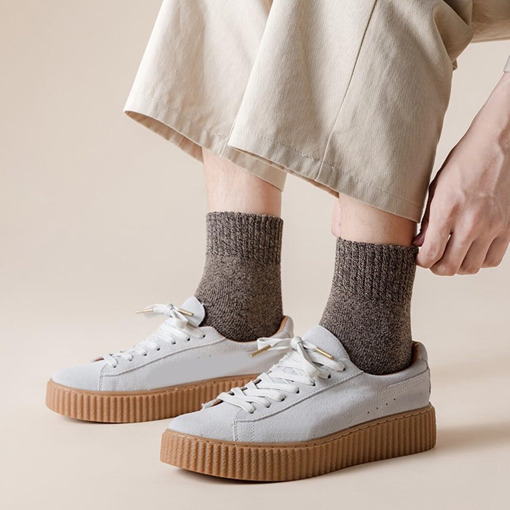 Winter Thick Classic Casual Crew Socks for Men: Lightweight 5-Pair Vintage Decorative Dress Running Outdoor Socks
