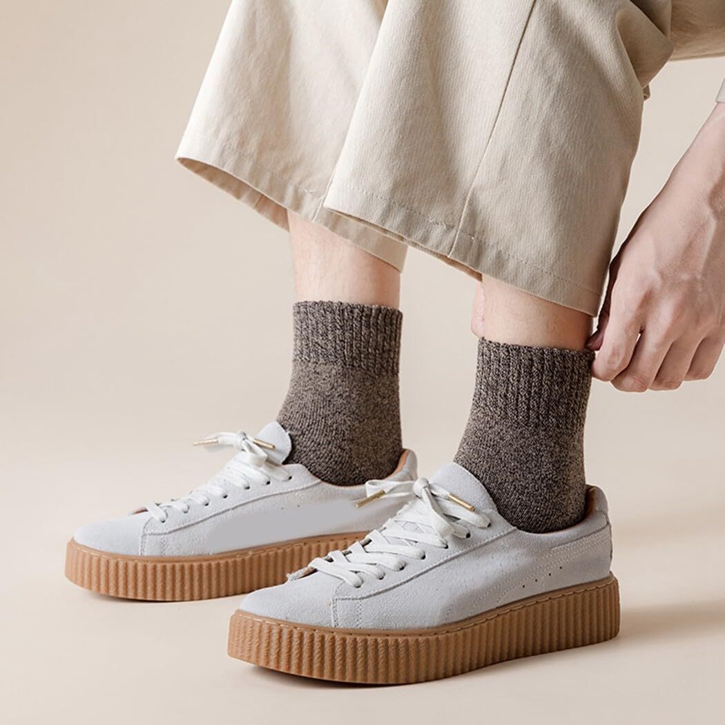 Winter Thick Classic Casual Crew Socks for Men: Lightweight 5-Pair Vintage Decorative Dress Running Outdoor Socks