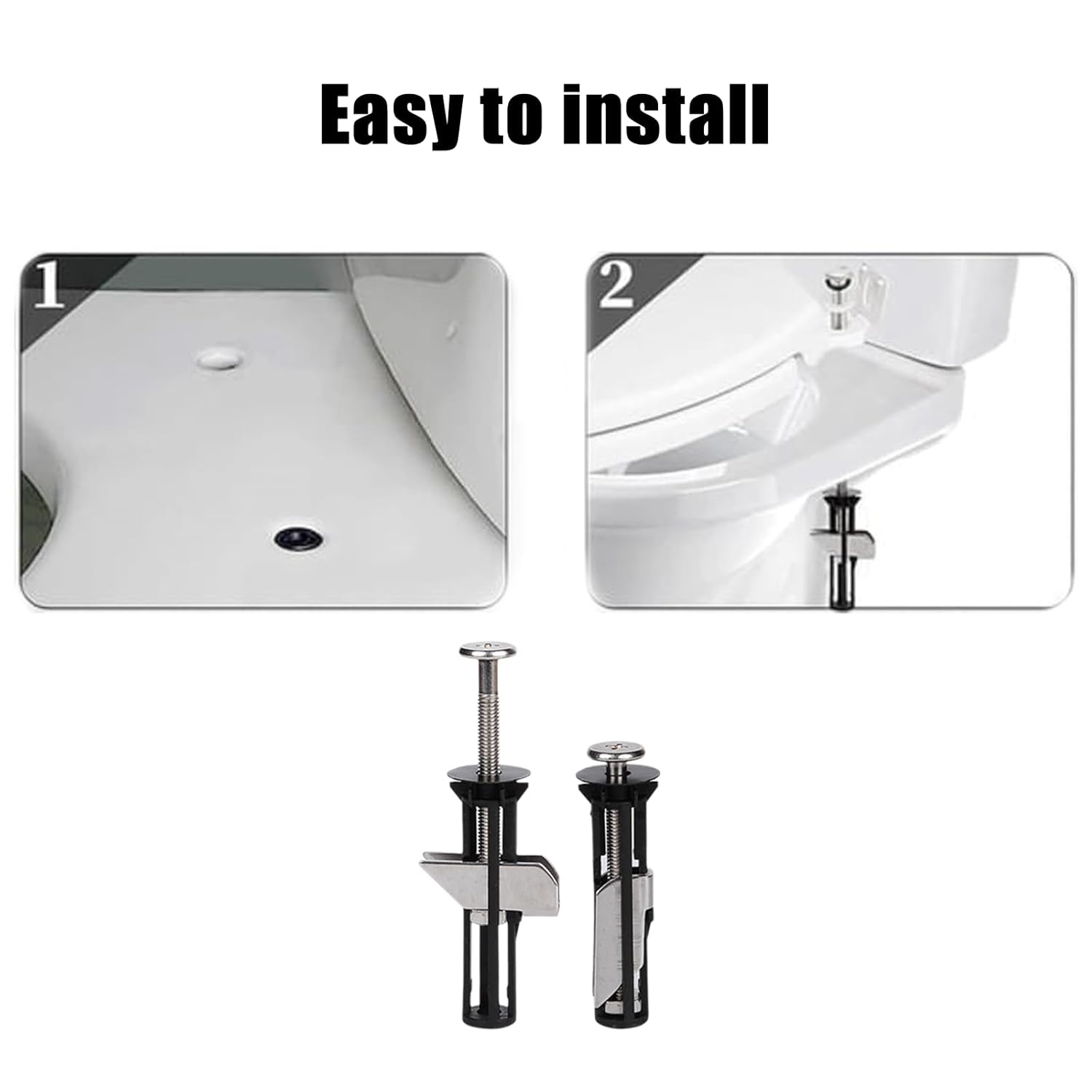 Heavy Duty Toilet Seat Fastener Bolt Kit 2025 New, Toilet Seat Replacement Parts Kit, Universal Toilet Seat Bolt Kit , Easy to Install(4PCS)