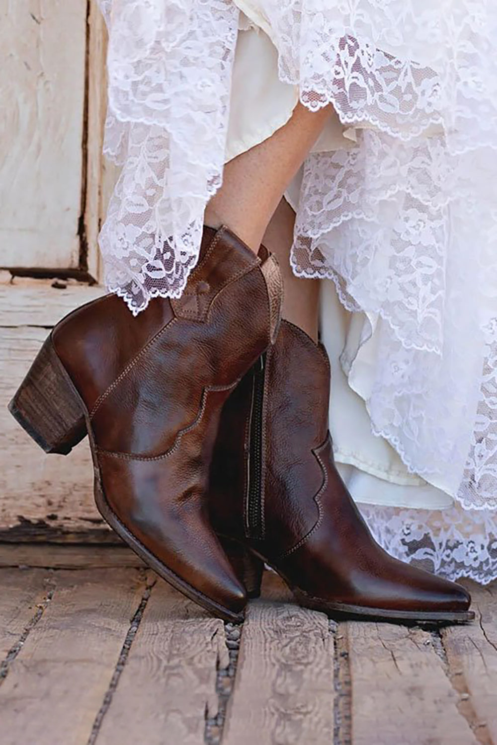 PU Leather Chunky Steels Boho Wedding Boots