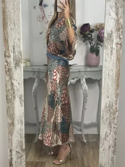 Elegant V-Neck-Two-Piece Dress