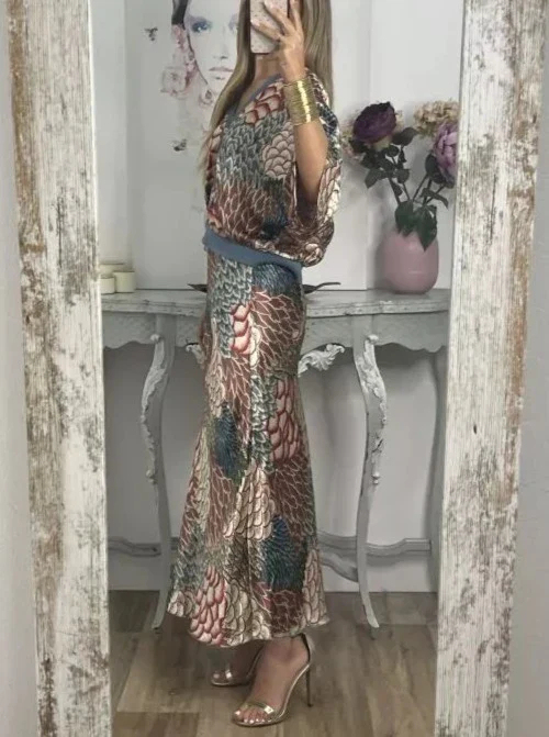 Elegant V-Neck-Two-Piece Dress