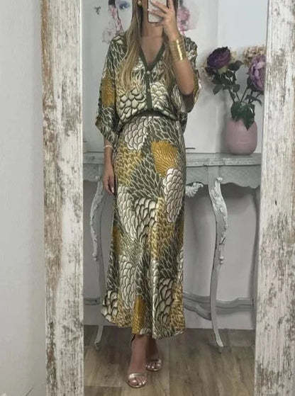 Elegant V-Neck-Two-Piece Dress