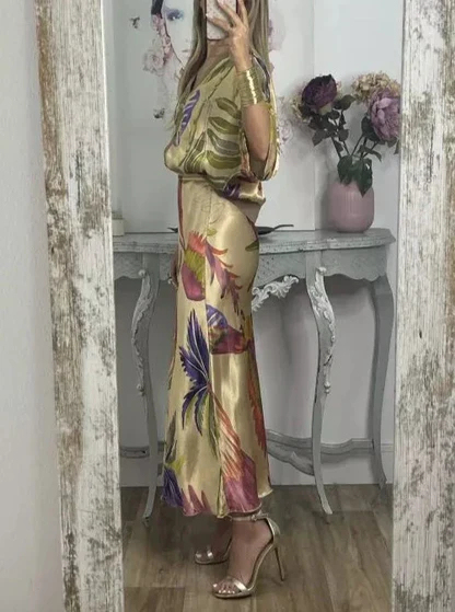 Elegant V-Neck-Two-Piece Dress