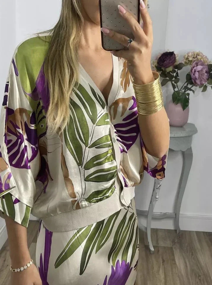 Elegant V-Neck-Two-Piece Dress