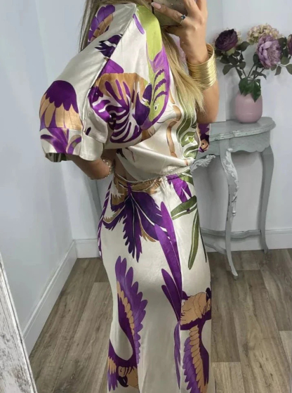 Elegant V-Neck-Two-Piece Dress