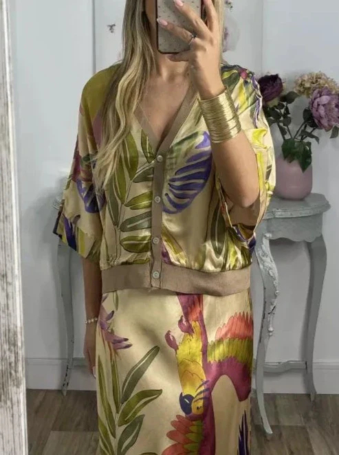 Elegant V-Neck-Two-Piece Dress