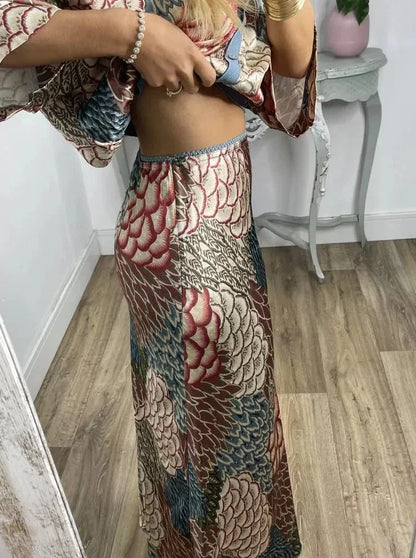 Elegant V-Neck-Two-Piece Dress