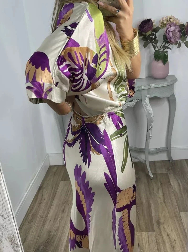 Elegant V-Neck-Two-Piece Dress