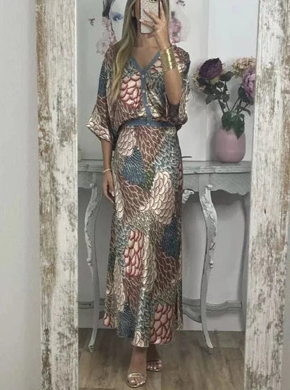 Elegant V-Neck-Two-Piece Dress