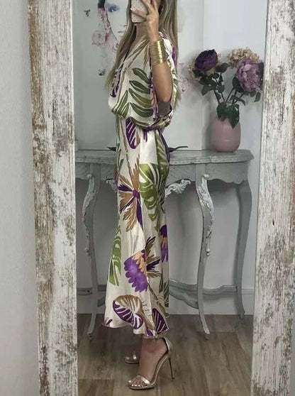 Elegant V-Neck-Two-Piece Dress