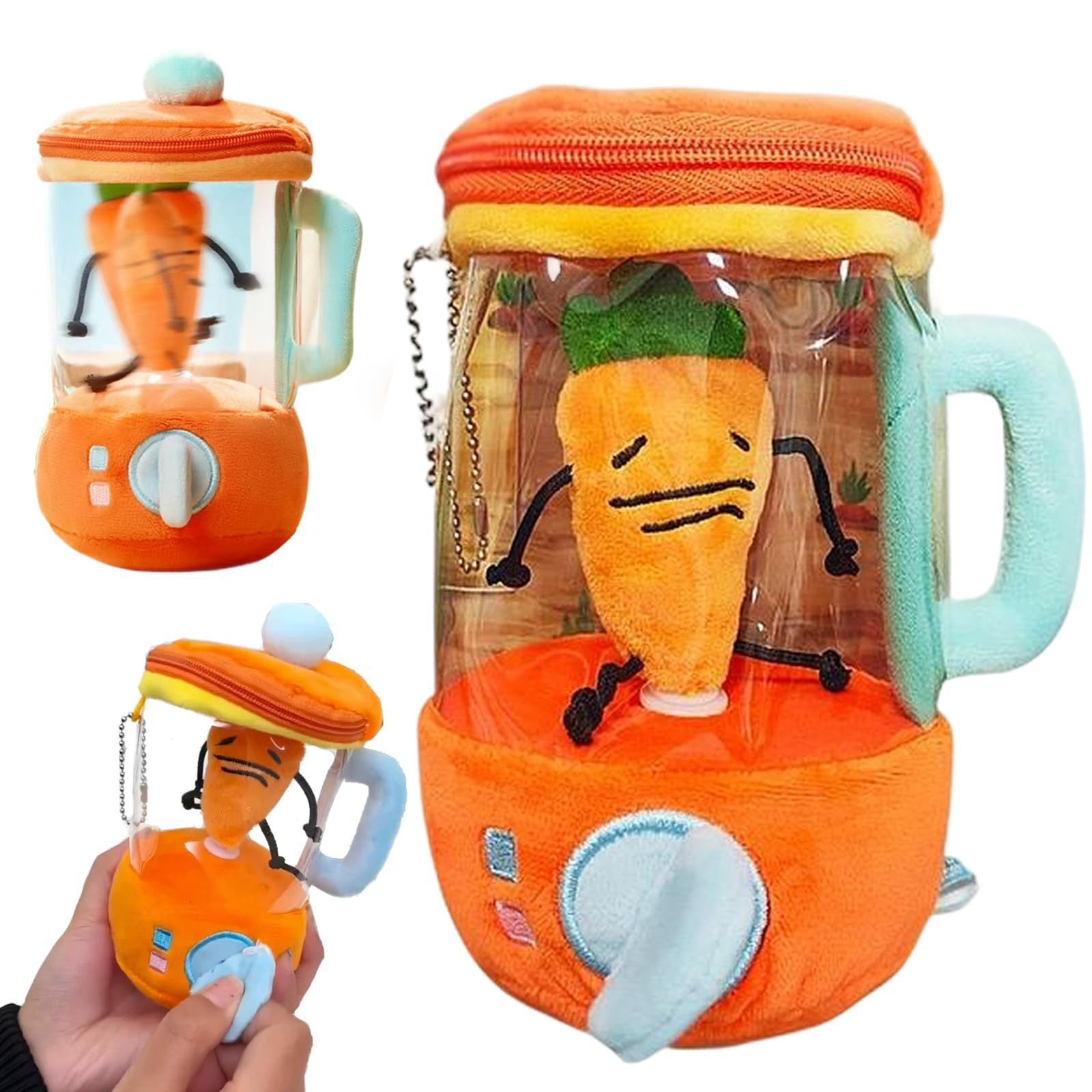 Carrot Juicer Doll Fun Drawstring Rotating Plush Toy