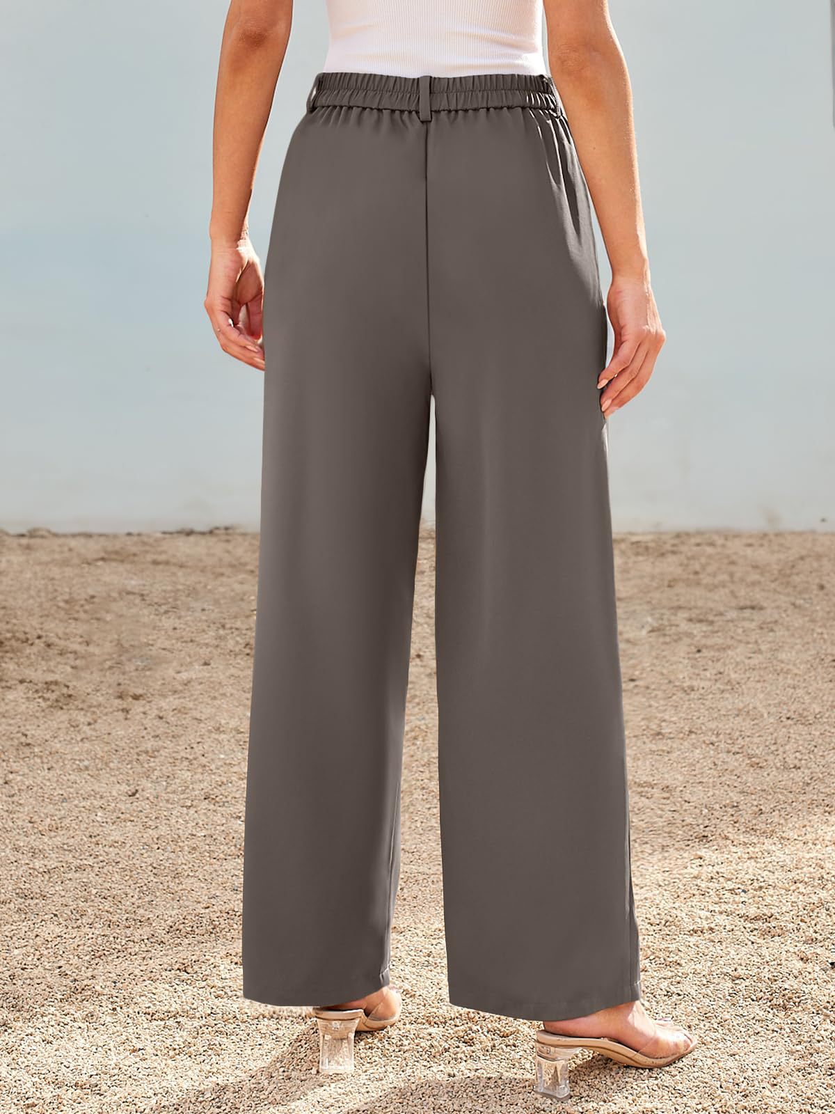 Commuter drape pocket high waist straight versatile casual suit pants