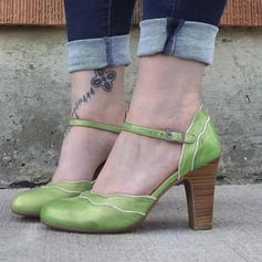 Summer Round Toe European And American Women'S Sandals Buckle High Heels Women'S Shoes