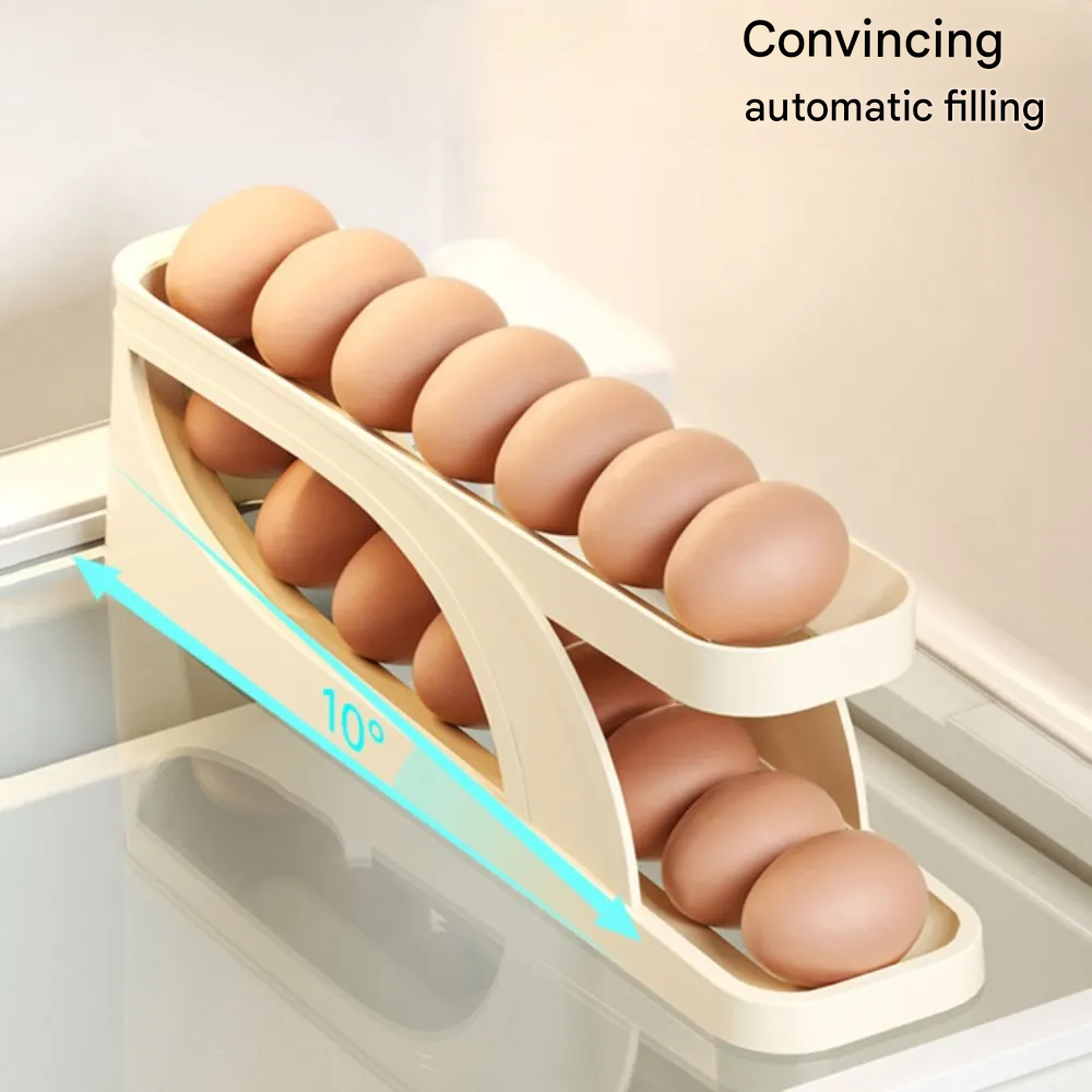 Automatic rolling egg rack