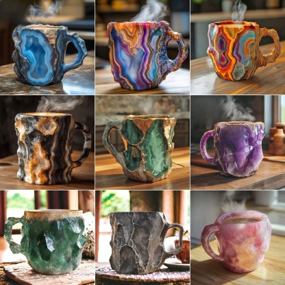 2025 New Mineral Crystal Coffee Mugs