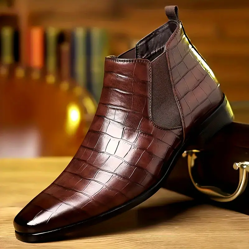 ankle chelsea boots men s squared toe wear resistant slip 4