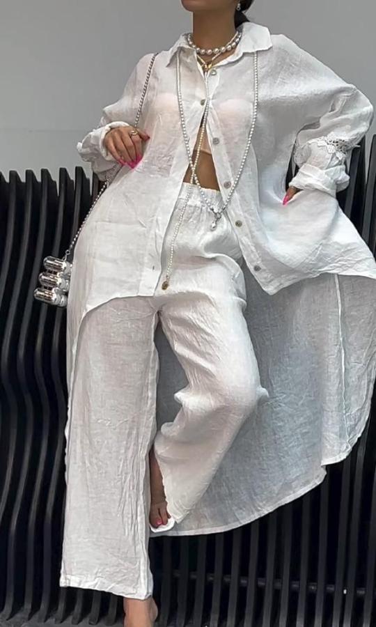 Casual Solid Color Drawstring Long Sleeve Two-piece Suit
