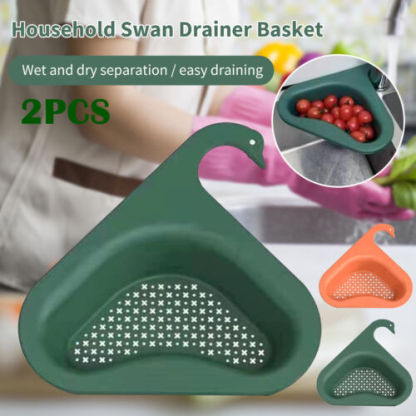 Kitchen sink drain filter swan drain rack