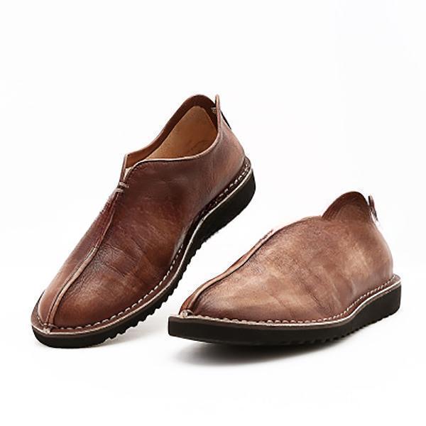 Summer Round Toe Men'S Casual Single Shoes Lazy Shoes Loafer Shoes Flat Heel Single Shoes Men'S Shoes