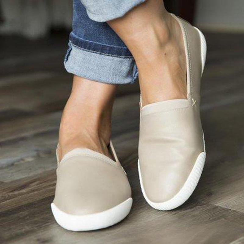 Summer New Round Toe Casual One-Foot Lazy Shoes Flat Heel Single Shoes Women'S Shoes