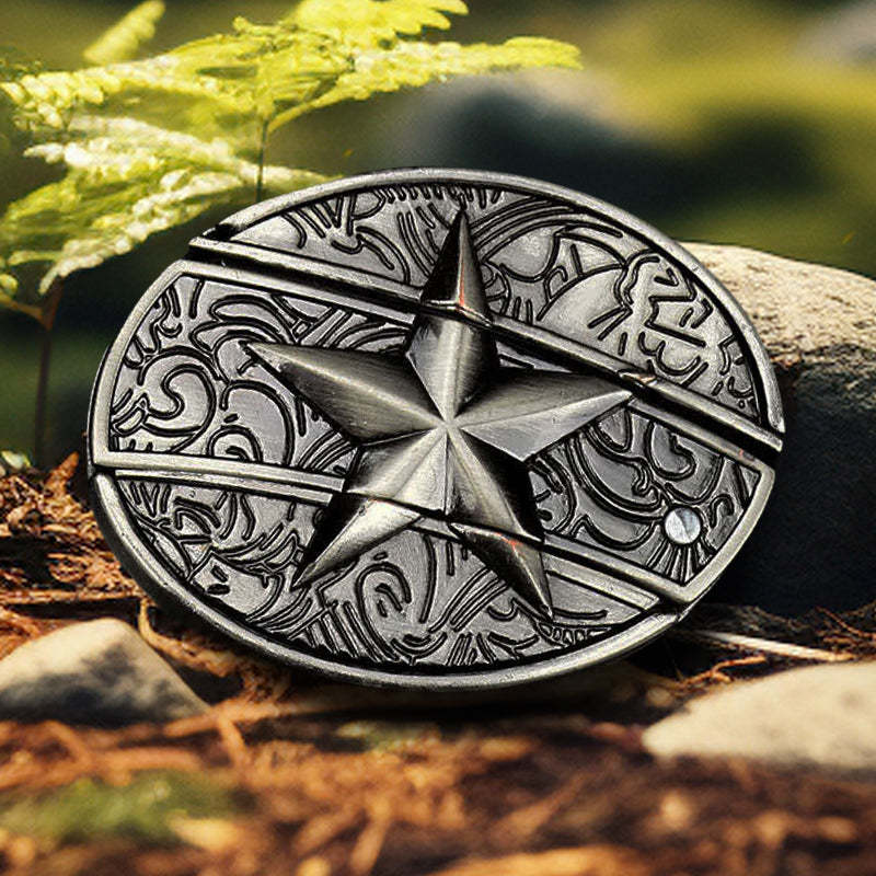🔥Last Day 50% Off🔥Fashion Punk Hidden Folding Knife Buckle Genuine Leather Belt