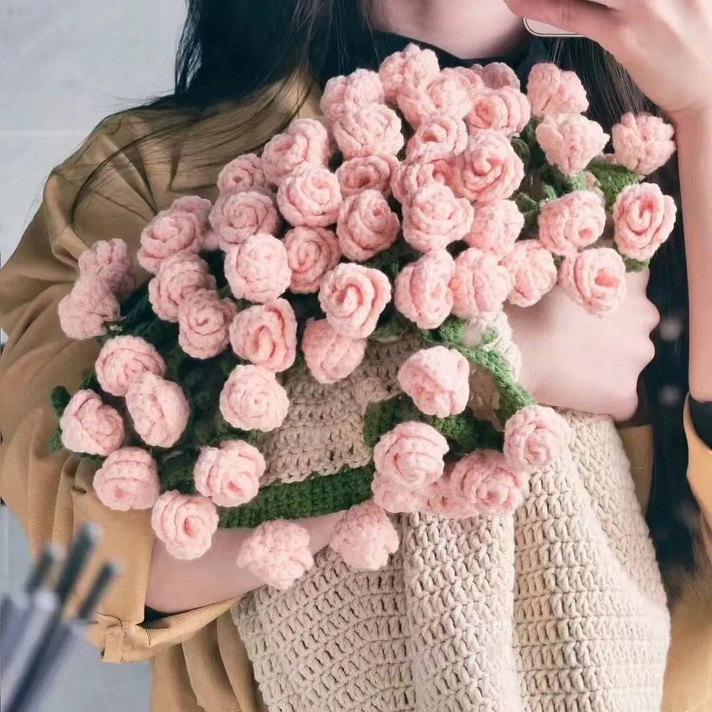 🌸DIY handmade rose blanket