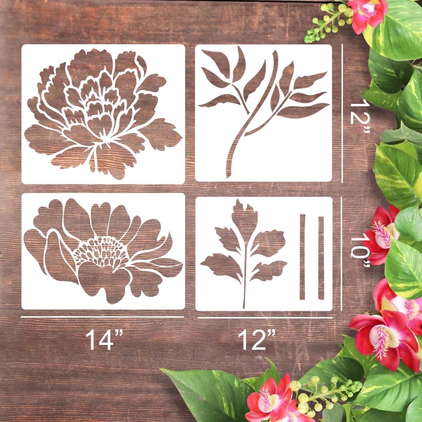 💐 Garden Fence Large Flower Stencils🌻DIY Decoration BloomTrace