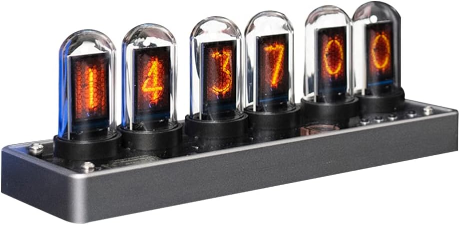Imitation IPS Nixie Tube Clock,DIY Nixie Clock,Digital Clock Alarm Clock, RGB Creative Clock,LCD Screen,E-Sports Desktop,Reteo Modern Desktop Clock,with Beautiful Gift Box Packaging