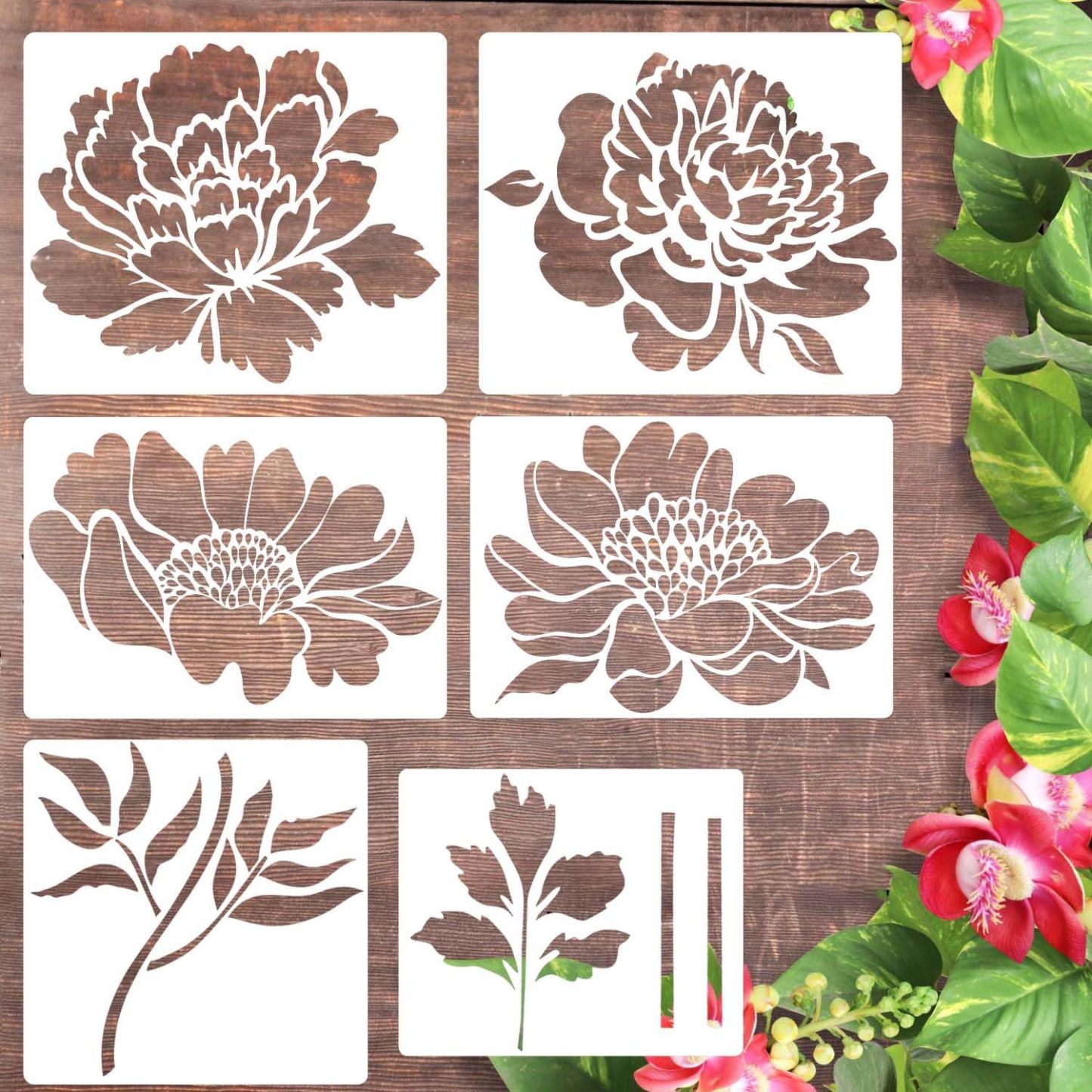 💐 Garden Fence Large Flower Stencils🌻DIY Decoration BloomTrace