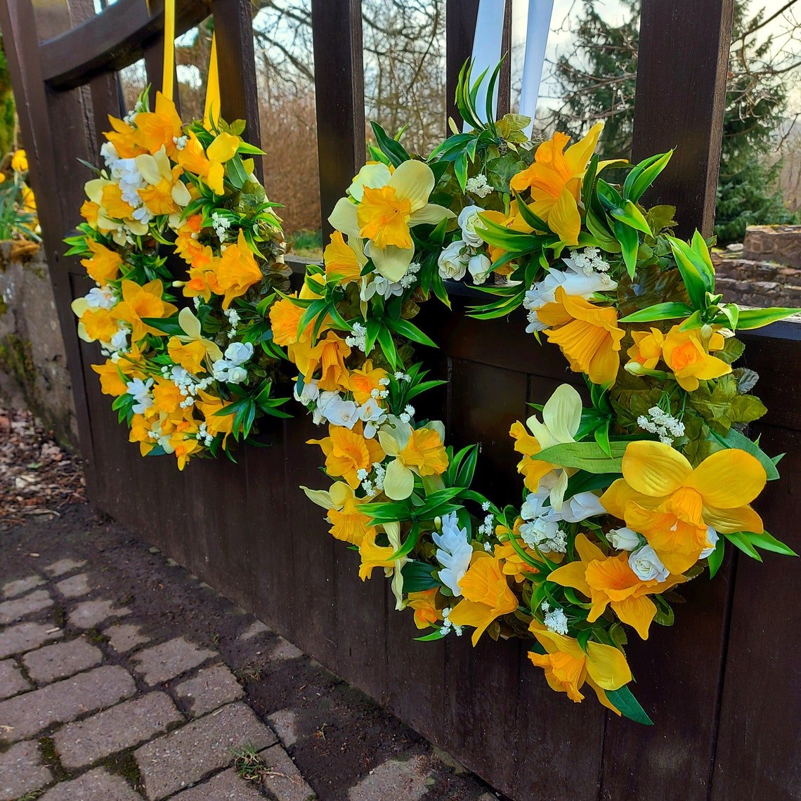 Easter Wreath Yellow Daffodil Wreath Spring Wreath Yellow image 8