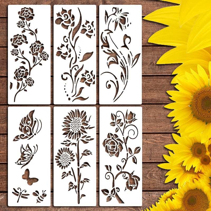 💐 Garden Fence Large Flower Stencils🌻DIY Decoration BloomTrace