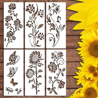 💐 Garden Fence Large Flower Stencils🌻DIY Decoration BloomTrace
