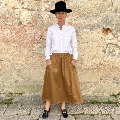 Vacation loose cotton skirt 218