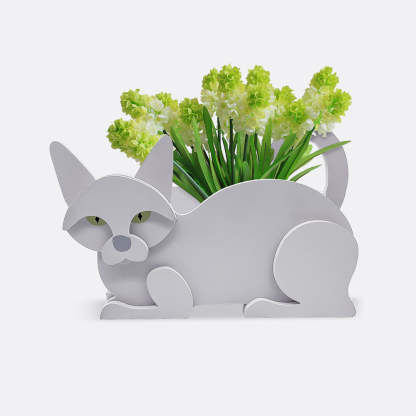 White Cat Planter