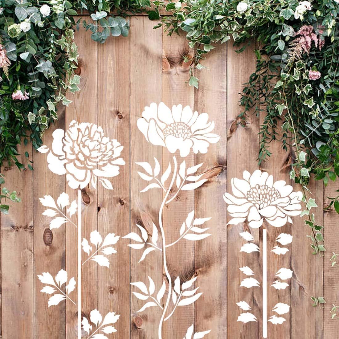 💐 Garden Fence Large Flower Stencils🌻DIY Decoration BloomTrace